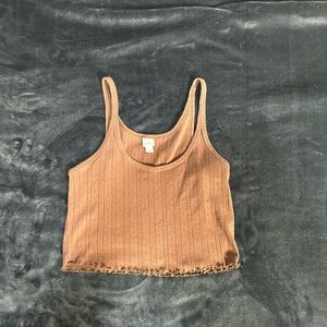 Brown cropped tank top